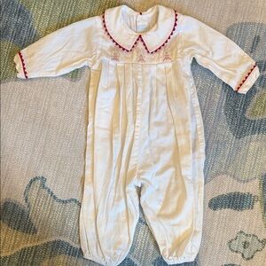 Charming White and Red Kids Footie